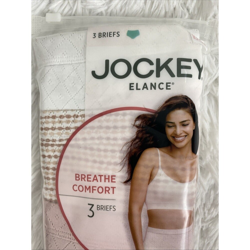 Jockey Elance Briefs Panties Women's 100% Cotton Pointelle Breathe 3 Pack Pink - Picture 3 of 10